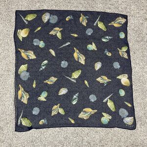 Echo Scarf Womens One Size Blue Silk Seashell Nautical Coastal Chiffon Beach